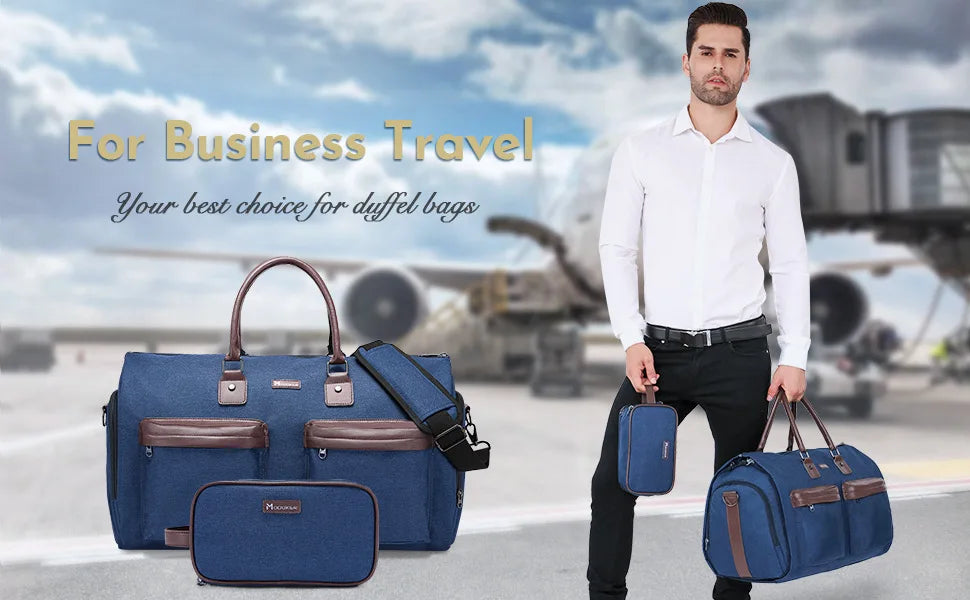 Portable clothing luggage bag, convertible business travel suit handbag, with shoulder strap / weekend daily travel bag