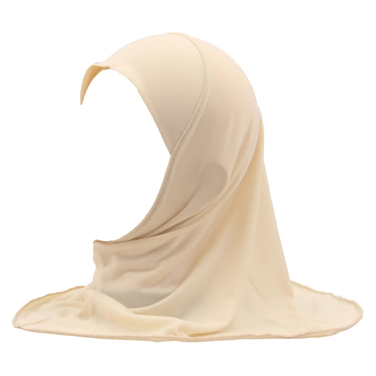 Kids Islamic Hijab Arab Girls Muslim Turban Scarf Shawls Cap Solid Color Fit 2-6 Years Old Children Wear Directly Instant Hijab