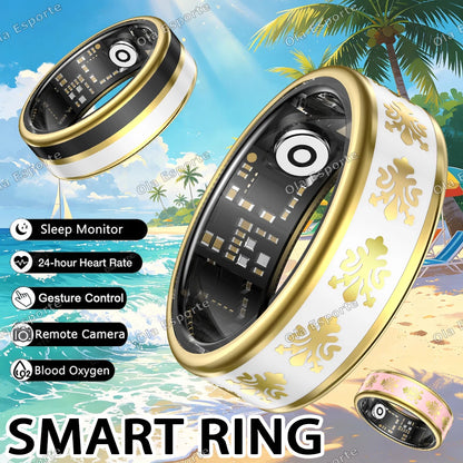 2026 Smart Ring Blood Oxygen Heart Rate Sleep Monitoring Smart Ring IP68 & 5ATM Waterproof Multi-sport Modes Smartring Man Women