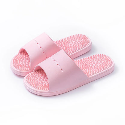 Summer Slippers for Men PVC Massage Soft Non-slip Solid Color Comfortable Bathroom Shoes Casual Women Indoor Home Sandals