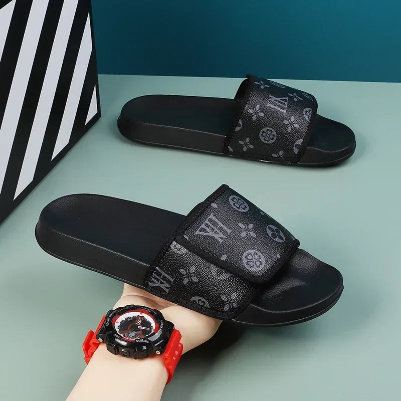 Men's Genuine Leather Sandals Comfortable Man Sandal House Slippers Man Summer Shoes Sale Genuine Mens Slipper Flip Flop Slides