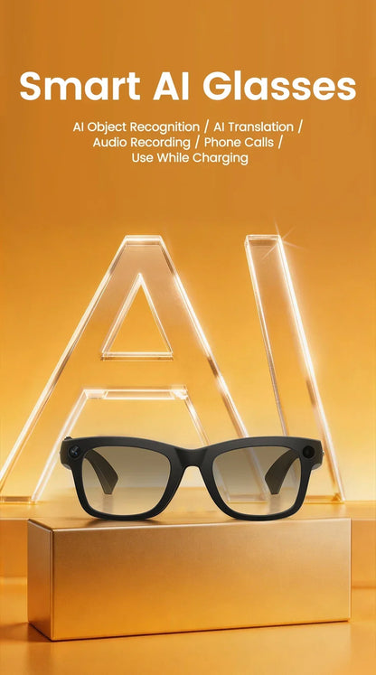 Smart Glasses with EIS Anti-shake 1080P Shooting Real-time Translation of Conversations Photos Long-lasting Music Smart Glasses