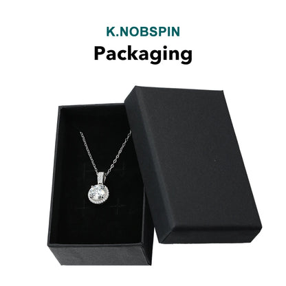 Knobspin 925 Sterling Silver Necklace For Women Real Moissanite Diamonds Pendant With GRA Certificate Neck Chain Fine Jewelry