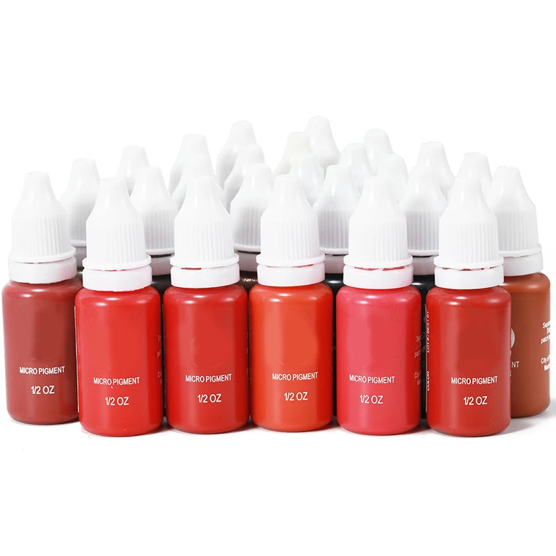 15ml Pigment Ink Color Permanent Makeup Microblading Supplies Eyebrow Shading Micropigmentation Cosmetic Tattoo Ink Lip Eyeliner