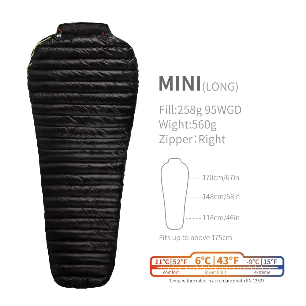 AEGISMAX MINI 800FP Goose Down Sleeping Bag Ultralight Outdoor Camping Hiking Sleeping Bag for Backpacking
