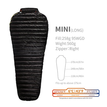 AEGISMAX MINI 800FP Goose Down Sleeping Bag Ultralight Outdoor Camping Hiking Sleeping Bag for Backpacking