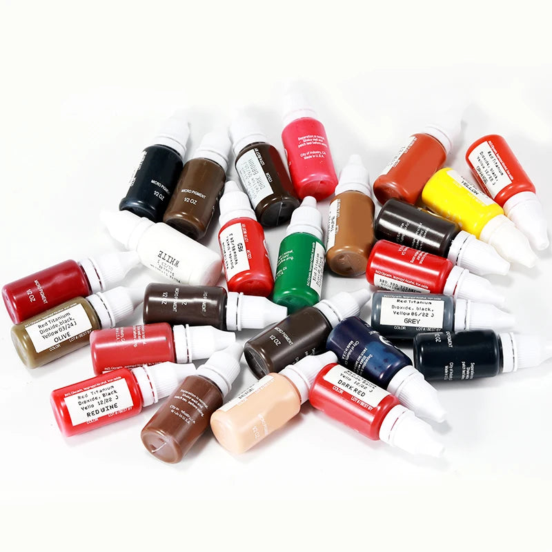 15ml Pigment Ink Color Permanent Makeup Microblading Supplies Eyebrow Shading Micropigmentation Cosmetic Tattoo Ink Lip Eyeliner
