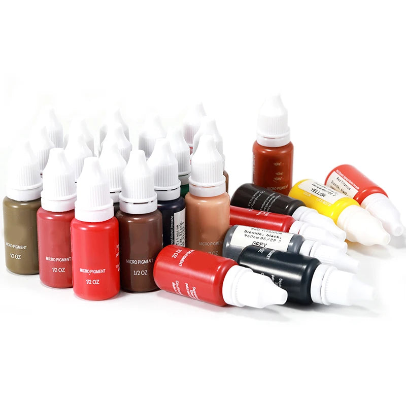 15ml Pigment Ink Color Permanent Makeup Microblading Supplies Eyebrow Shading Micropigmentation Cosmetic Tattoo Ink Lip Eyeliner