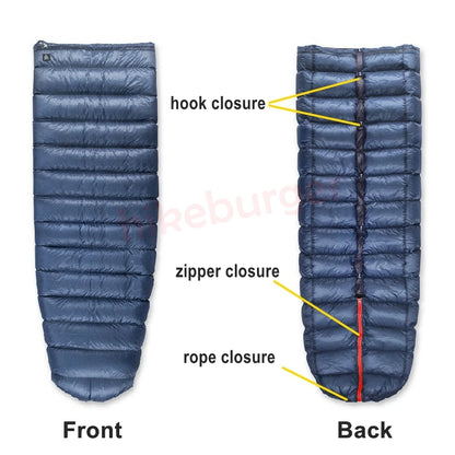 Ice Flame 800FP Quilt Ultralight Envelope Duck Sleeping Bag Mat Underquilt For Hammock Backpacking Camping Hiking