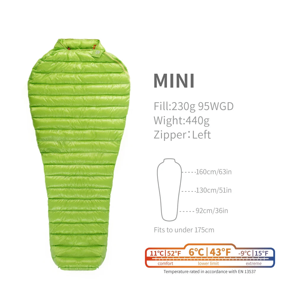 AEGISMAX MINI 800FP Goose Down Sleeping Bag Ultralight Outdoor Camping Hiking Sleeping Bag for Backpacking