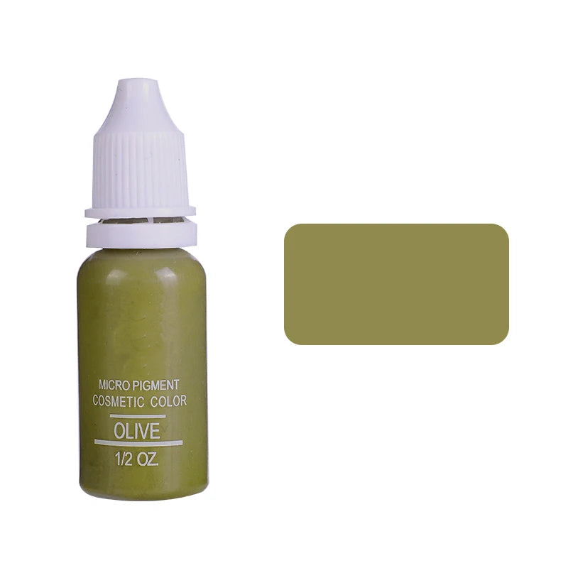 15ml Pigment Ink Color Permanent Makeup Microblading Supplies Eyebrow Shading Micropigmentation Cosmetic Tattoo Ink Lip Eyeliner