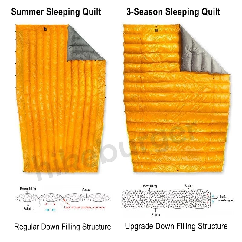 Ice Flame 800FP Quilt Ultralight Envelope Duck Sleeping Bag Mat Underquilt For Hammock Backpacking Camping Hiking