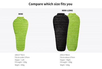 AEGISMAX MINI 800FP Goose Down Sleeping Bag Ultralight Outdoor Camping Hiking Sleeping Bag for Backpacking