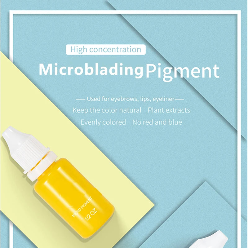15ml Pigment Ink Color Permanent Makeup Microblading Supplies Eyebrow Shading Micropigmentation Cosmetic Tattoo Ink Lip Eyeliner