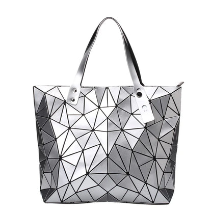 New Silver Handbags Bags For Women 2026 Summer Large Tote Bag Ladies Geometric Messenger Shoulder Bag Beach Luxury Designer