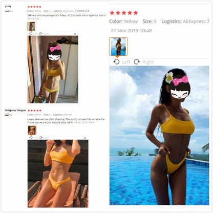 New Hot Sale Sexy Women Push-up Padded Bra Bikini Set Pleated Swimsuit Swimwear Swimming Beach Bathing Costume Bikini Set
