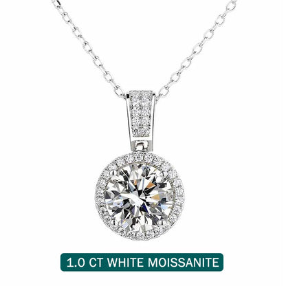 Knobspin 925 Sterling Silver Necklace For Women Real Moissanite Diamonds Pendant With GRA Certificate Neck Chain Fine Jewelry