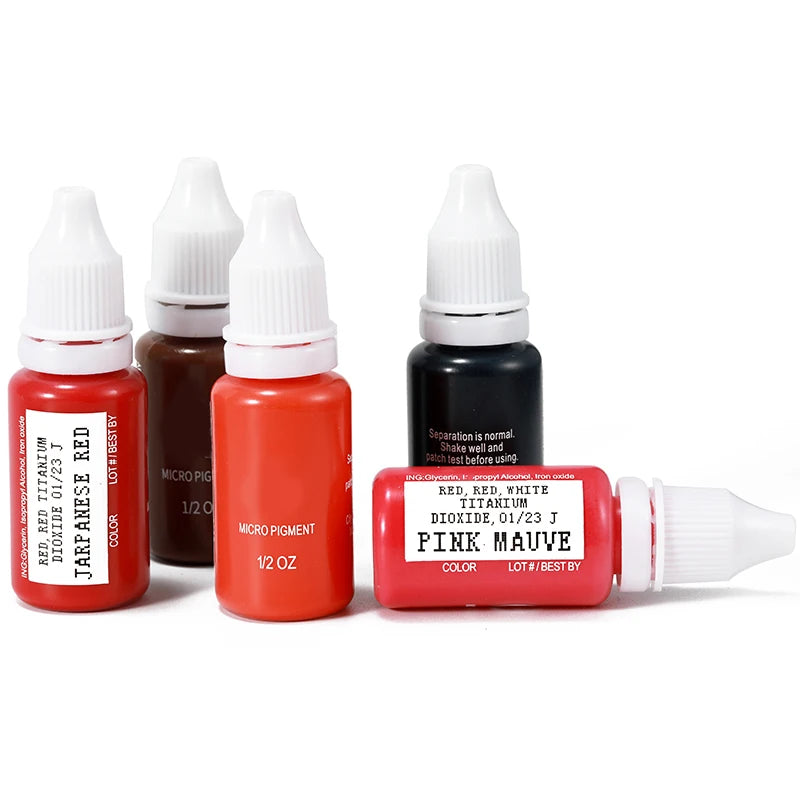 15ml Pigment Ink Color Permanent Makeup Microblading Supplies Eyebrow Shading Micropigmentation Cosmetic Tattoo Ink Lip Eyeliner