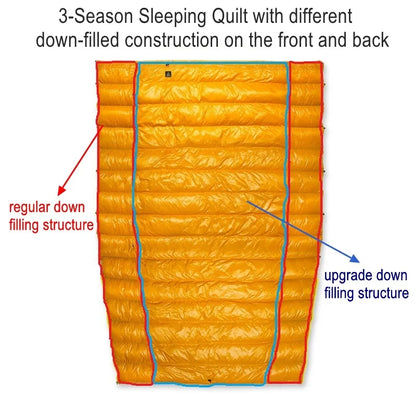 Ice Flame 800FP Quilt Ultralight Envelope Duck Sleeping Bag Mat Underquilt For Hammock Backpacking Camping Hiking