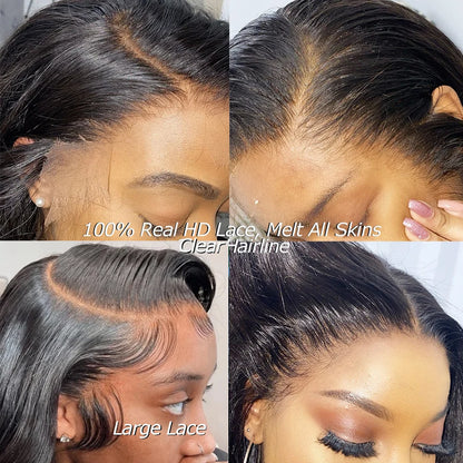32in Skinlike Real 13x6 HD Lace Front Human Hair Wigs Body Wave HD Transparent 5x5 HD Lace Closure Wigs For Women Pre Plucked