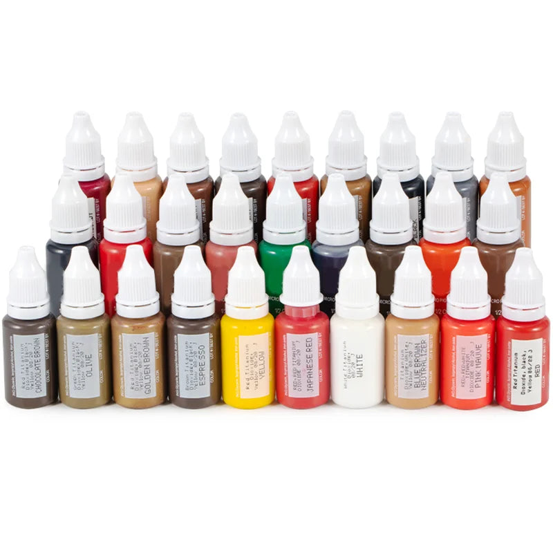 15ml Pigment Ink Color Permanent Makeup Microblading Supplies Eyebrow Shading Micropigmentation Cosmetic Tattoo Ink Lip Eyeliner