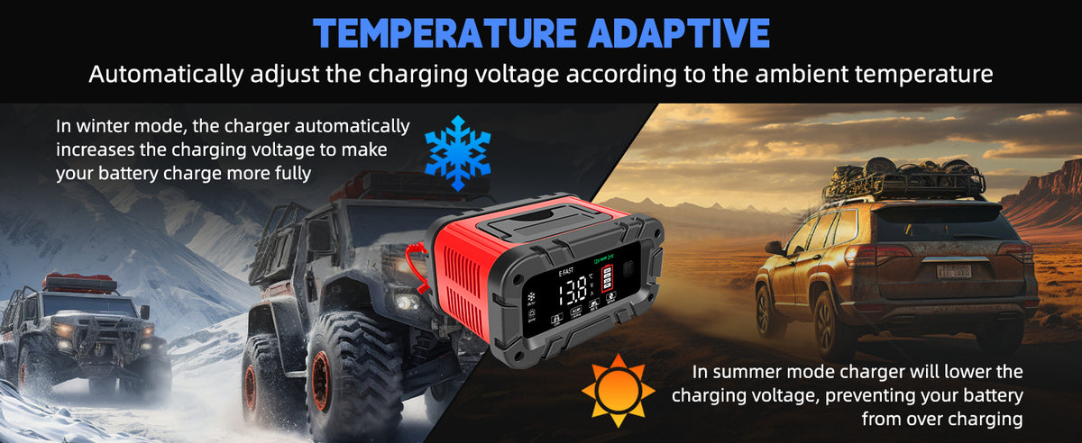 20A Battery Charger 12V/24V Smart Auto Charger for Car Truck Boat RV Lifepo4