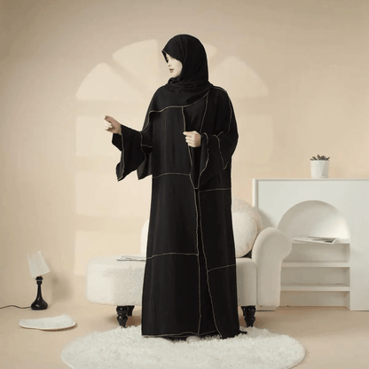 Archive Piece Gold Topstitch Open Abaya - MP043 (Size M Only)