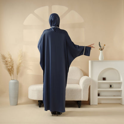 Archive Piece Kaftan Batwing Sleeve Luxury Satin Diamond Abaya 2-Piece Set - MP008 (Size S Only)
