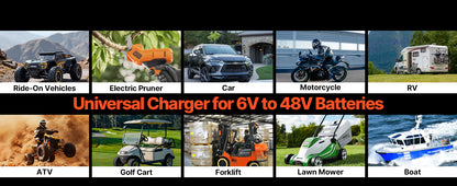 SucceBuy Smart Battery Charger 12A/16A/20A/25A with LCD Display Trickle Charging Maintainer Desulfator, for Car Boat Motorcycle