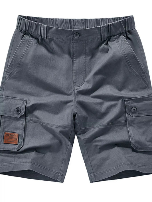 Men's Plus Size Pocketed Elastic Waist Shorts