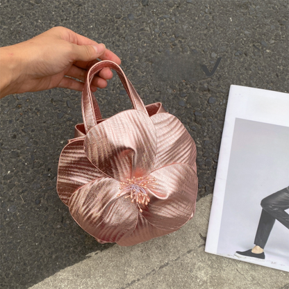 Innovative Chinese-Style Floral Bucket Bag Drawstring French Mini Tote Bag Flower Bucket Purse Women Luxury Designer Handbags