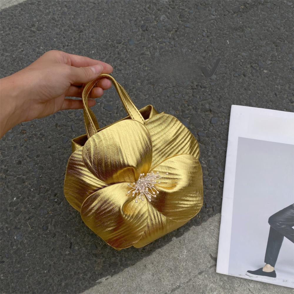Innovative Chinese-Style Floral Bucket Bag Drawstring French Mini Tote Bag Flower Bucket Purse Women Luxury Designer Handbags