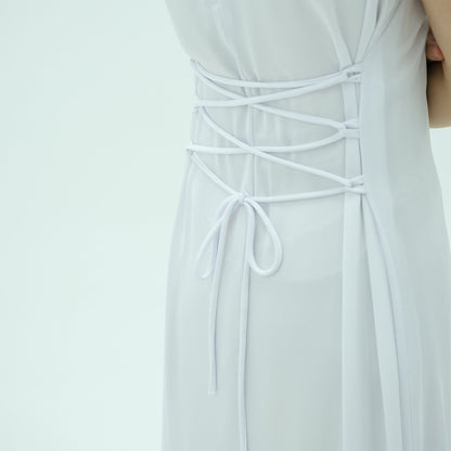 Corset-Back Lace-Up Sleeveless Maxi Dress(MS472)