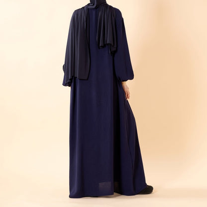 Crepe Abaya with Secure Pockets for Umrah (MA386)