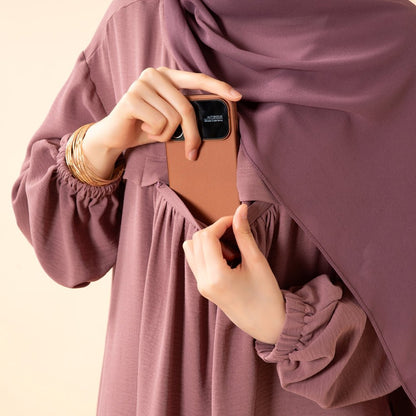 Crepe Abaya with Secure Pockets for Umrah (MA386)