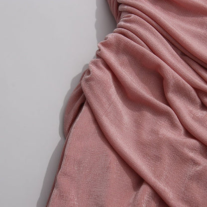 Diagonal Ruched Maxi Dress(MS467)