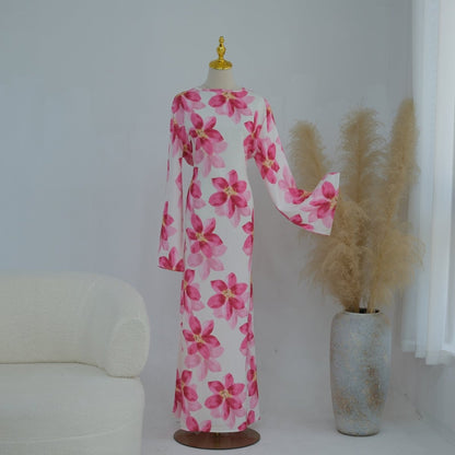 Floral Print Washed Crinkle Maxi Dress(MS437)