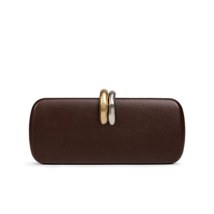 Gold & Silver Accent Structured Clutch Bag(MAC429)