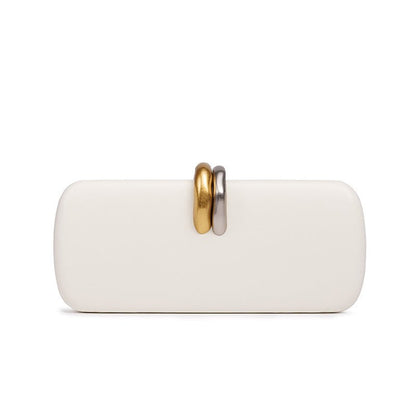 Gold & Silver Accent Structured Clutch Bag(MAC429)