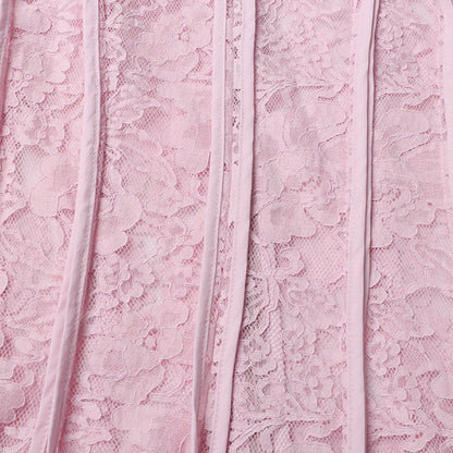 Lace Stand Collar Bell Sleeve Maxi Dress (MS395)