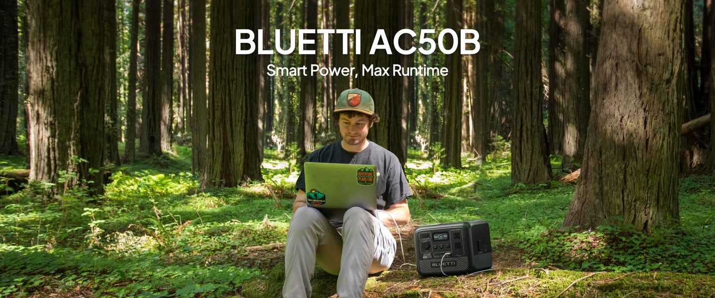 BLUETTI AC50B Portable Power Station | 700W 448Wh Solar Generator Lightweight for Outdoor Camping RV Travel Home Backup Emergenc