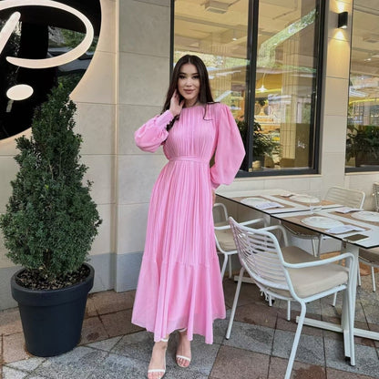 Pleated Tiered Maxi Dress(MS466)