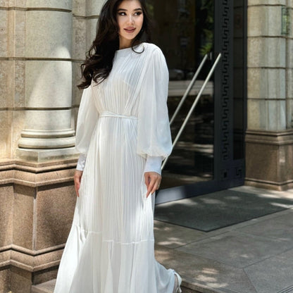 Pleated Tiered Maxi Dress(MS466)