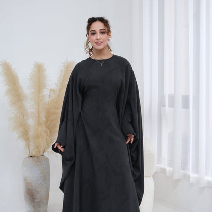 Print Batwing Sleeve Maxi Dress(MA446)