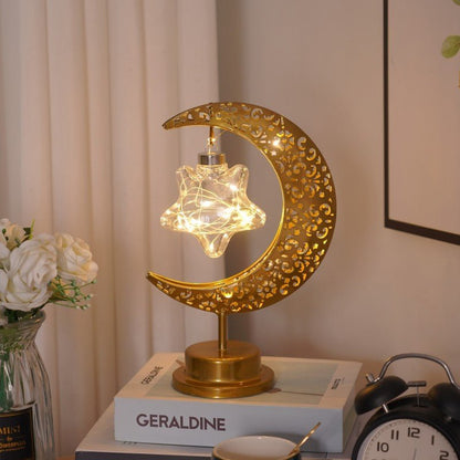 Ramadan Iron Star & Crescent Lamp Festive Candle Holder Decor (MAC399)