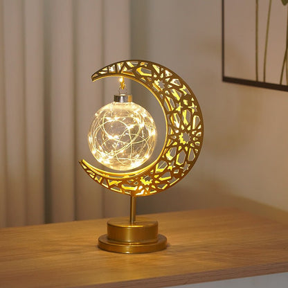 Ramadan Iron Star & Crescent Lamp Festive Candle Holder Decor (MAC399)