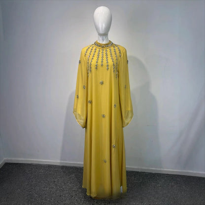 Rhinestone Scatter Batwing Abaya (MA419)